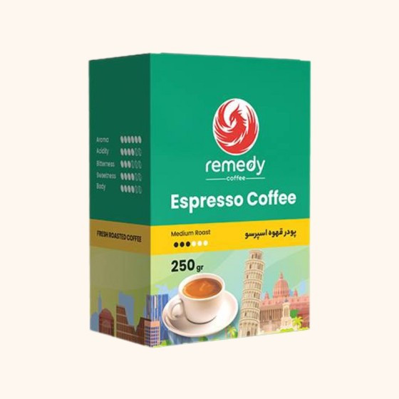 پودر قهوه اسپرسو بدون گلوتن رمدی 250 گرمی
