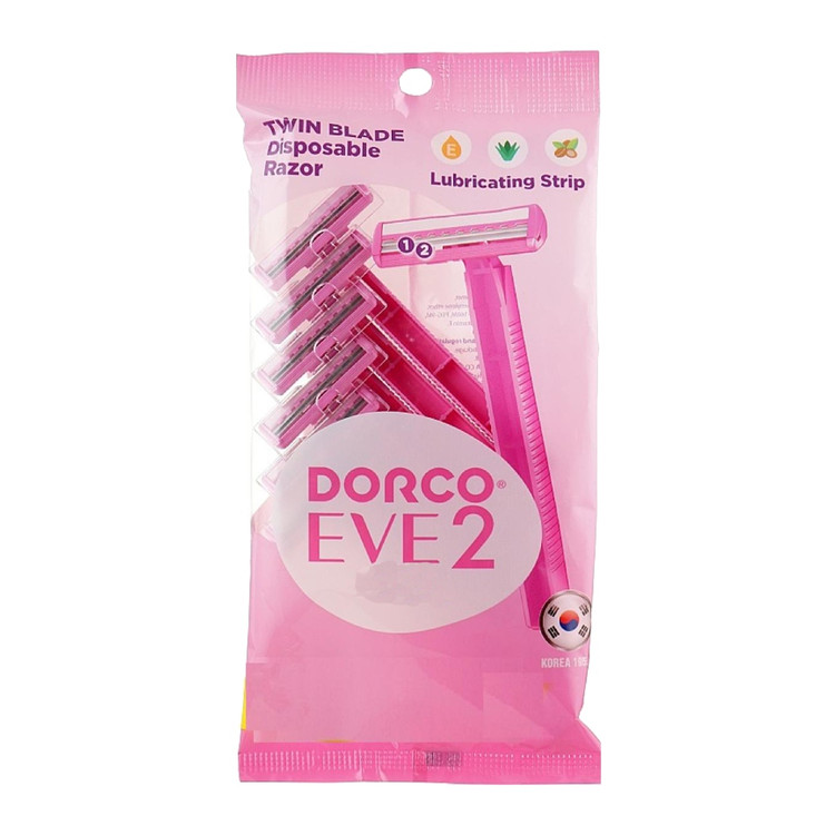 خودتراش یکبار مصرف دورکو Dorco مدل Eve 2 مناسب بانوان (بسته 5 عددی) 6 پک