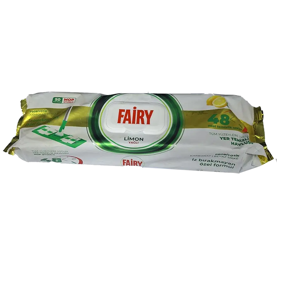 دستمال مرطوب مخصوص تی فیری رایحه لیمویی بسته 50 عددی