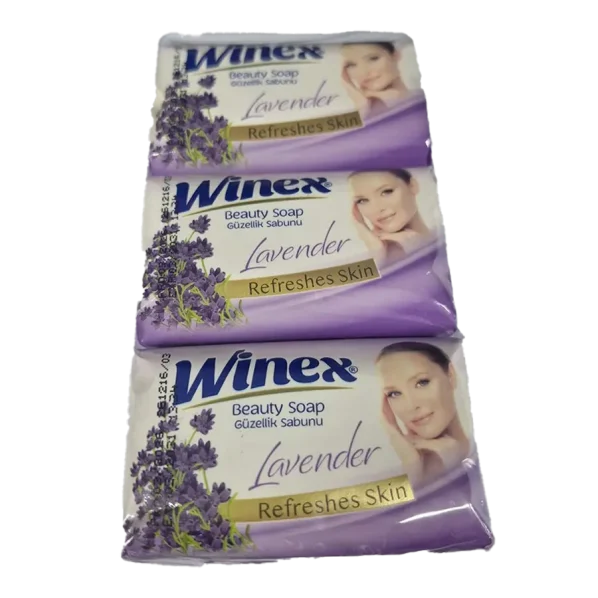 صابون وینیکس (winex) 60 گرمی با رایحه اسطوخودوس ترکیه ای بسته 6 تایی