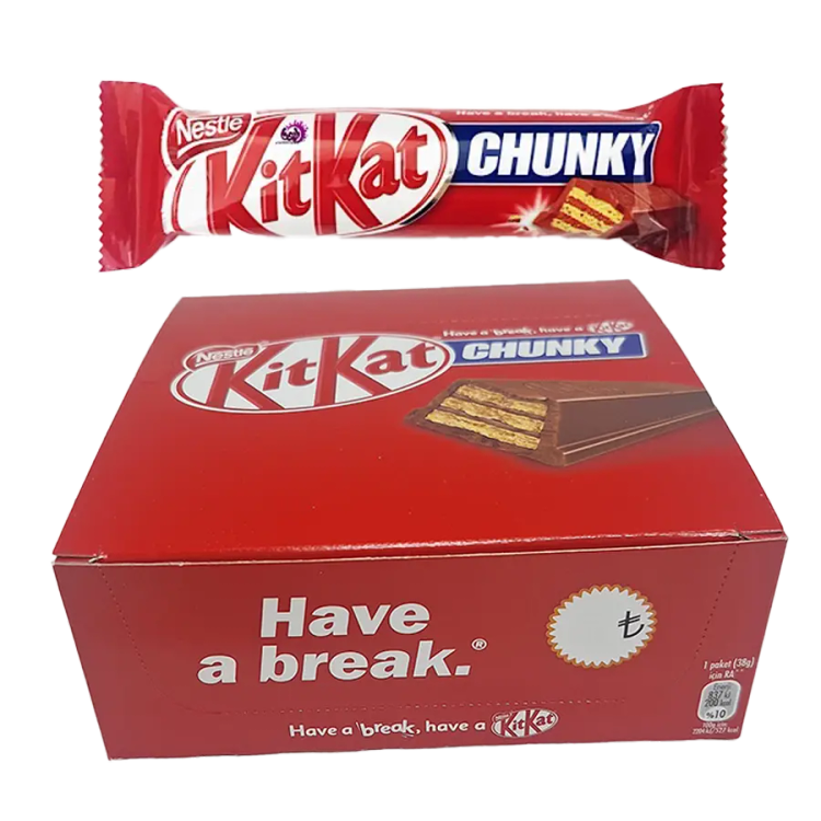 ویفر شکلاتی کیت کت چانکی 38 گرمی (KitKat Chunky) بسته 12 عددی | خرید عمده