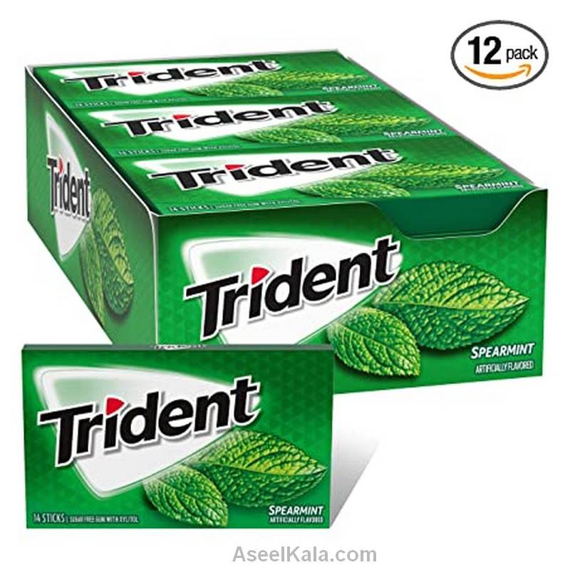 آدامس تریدنت اصلی یک کارتن فقط 12عدد نعنا Trident دوازده عدد نعنا